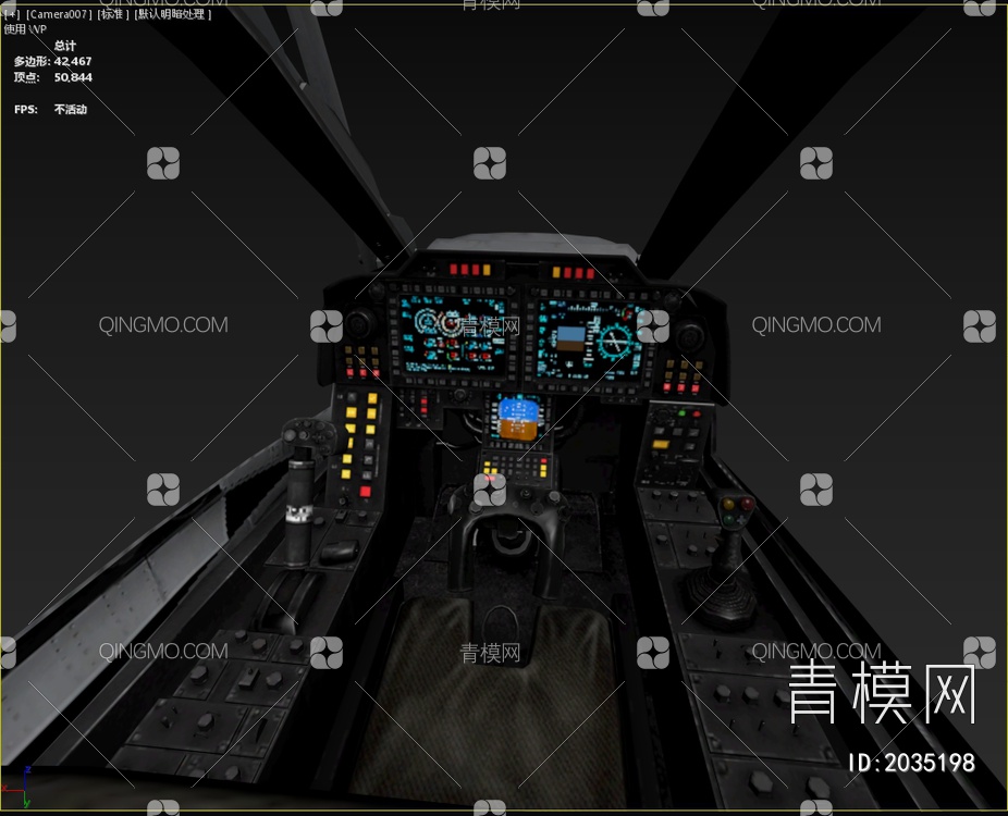 AH1Z蝰蛇武装直升机带内饰驾驶舱3D模型下载【ID:2035198】