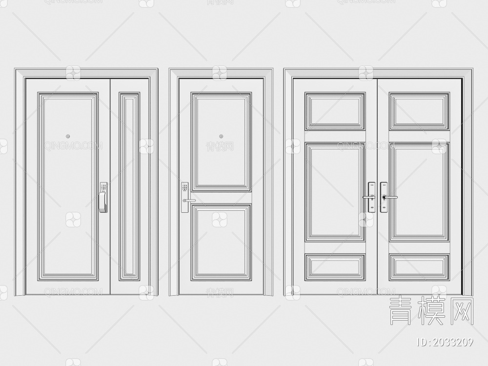 防盗门3D模型下载【ID:2033209】