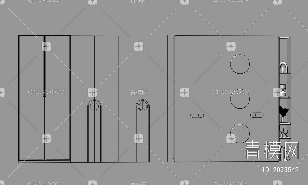 衣柜3D模型下载【ID:2033542】