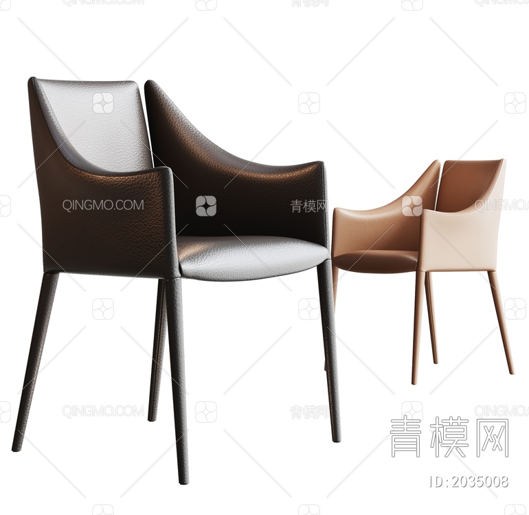 餐椅 单椅 休闲椅3D模型下载【ID:2035008】