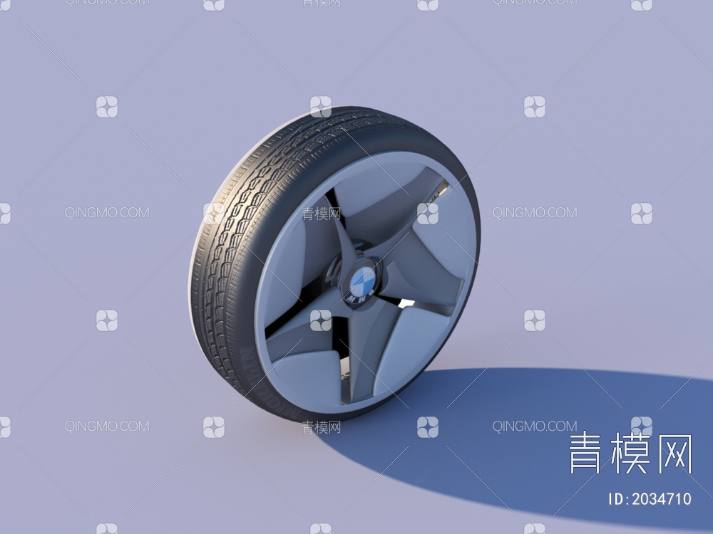 轮胎 宝马汽车车轮 车胎 轮毂3D模型下载【ID:2034710】