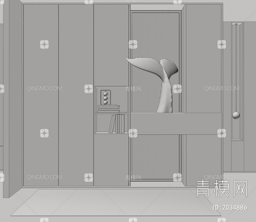 入户装饰性玄关  玄关柜3D模型下载【ID:2034886】