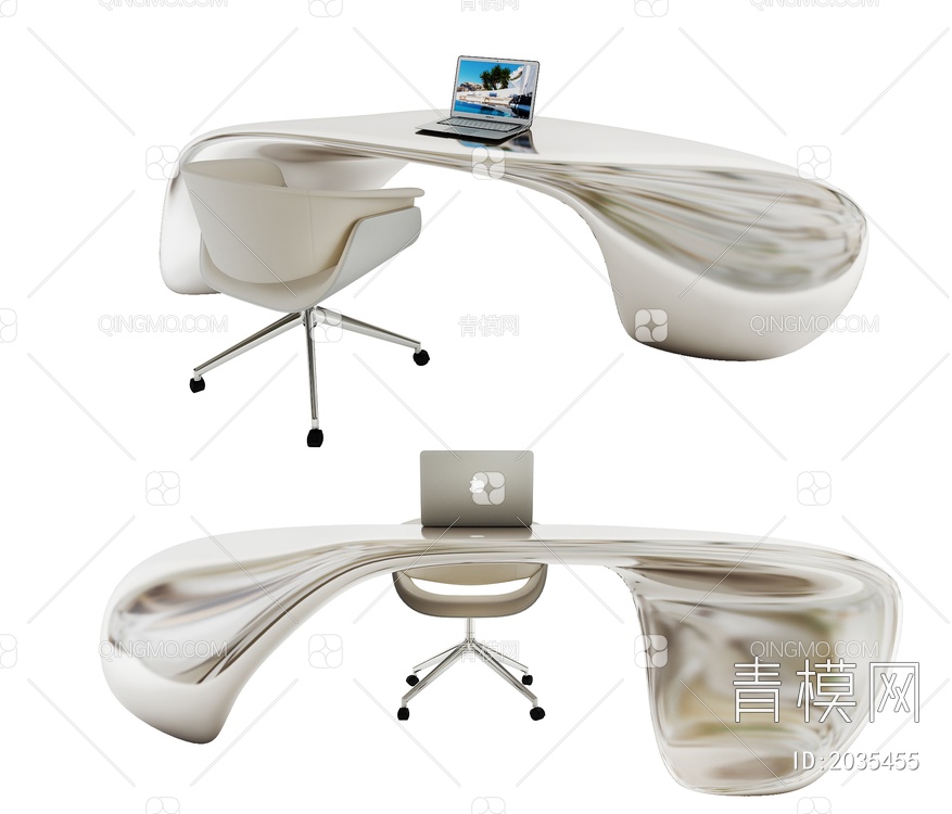 办公桌椅3D模型下载【ID:2035455】