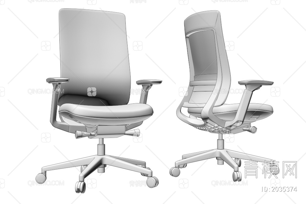 办公椅3D模型下载【ID:2035374】