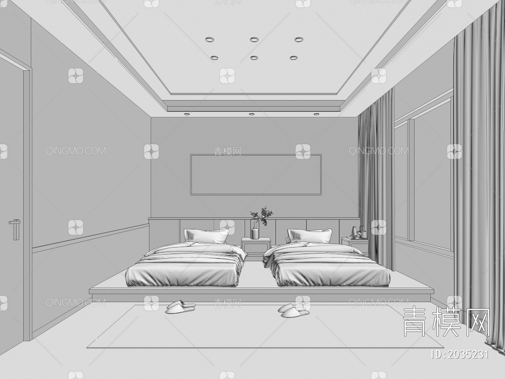 客房 民宿客房 酒店客房3D模型下载【ID:2035231】