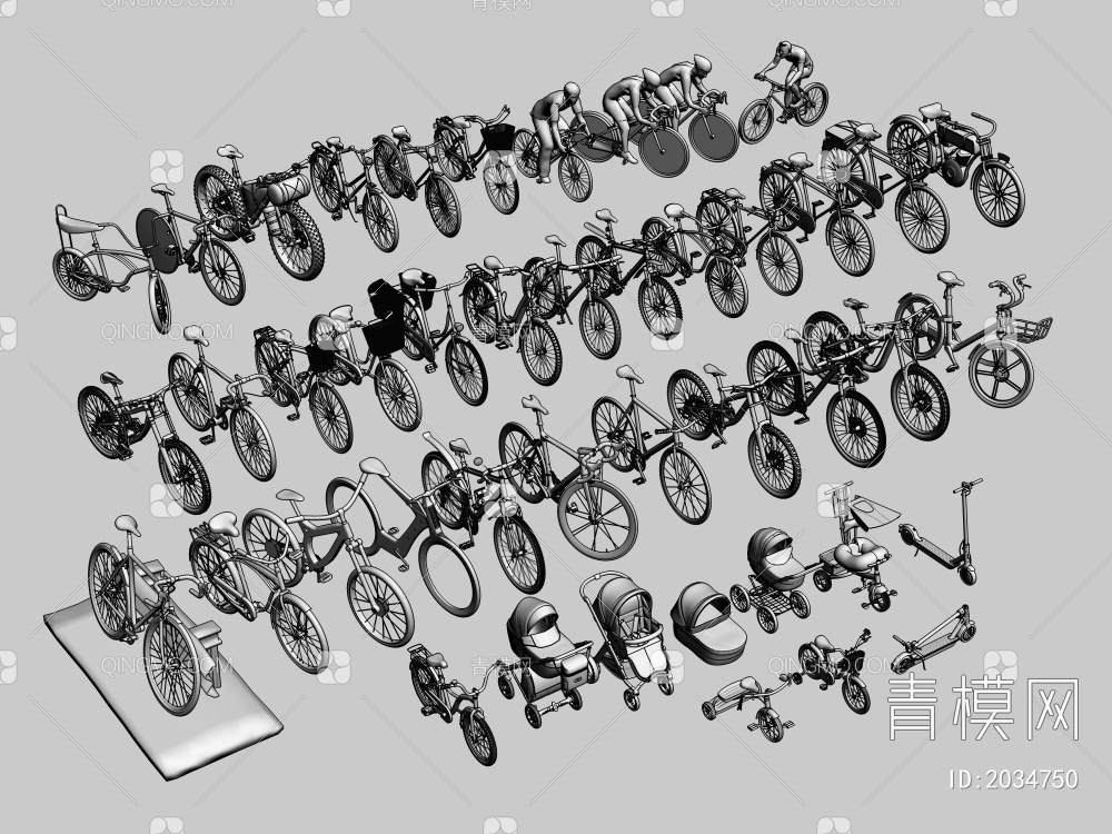自行车3D模型下载【ID:2034750】