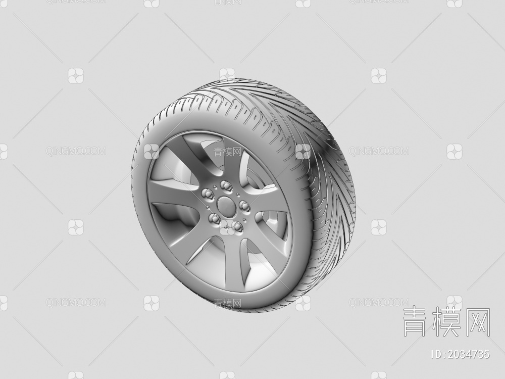 轮胎 宝马汽车车轮 车胎 轮毂3D模型下载【ID:2034735】