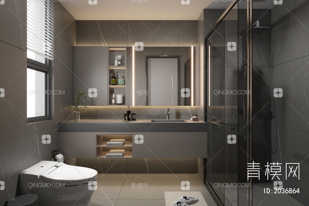 卫生间 浴室3D模型下载【ID:2036864】