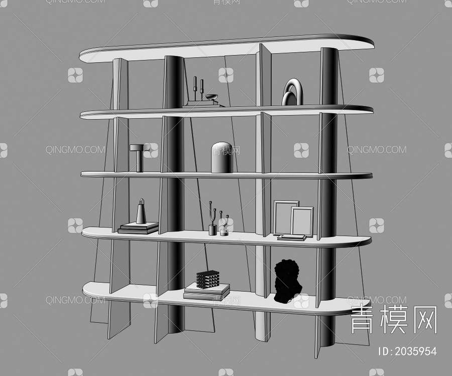 书柜 置物架3D模型下载【ID:2035954】