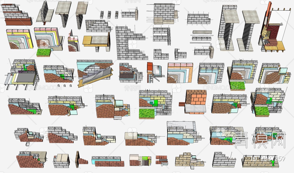 建筑构件SU模型下载【ID:2037259】