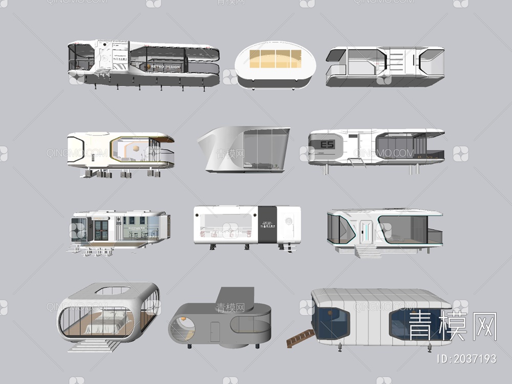 太空舱民宿小屋SU模型下载【ID:2037193】