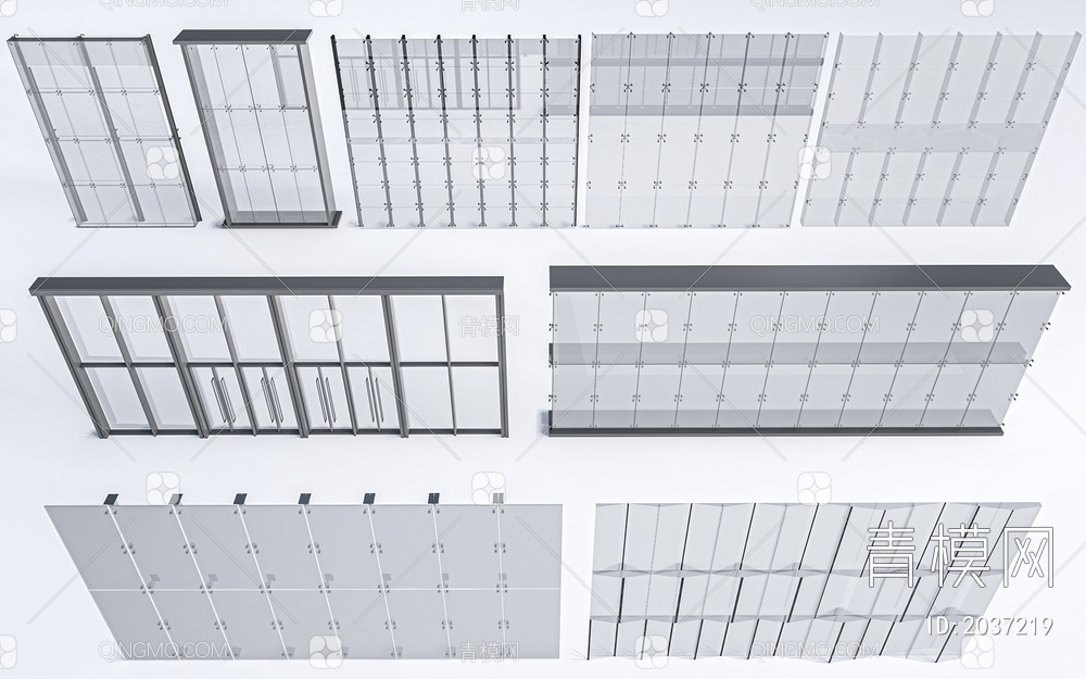 玻璃幕墙SU模型下载【ID:2037219】