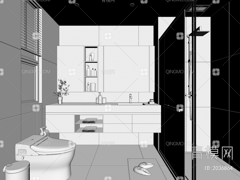 卫生间 浴室3D模型下载【ID:2036864】