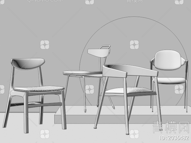 餐椅3D模型下载【ID:2036482】