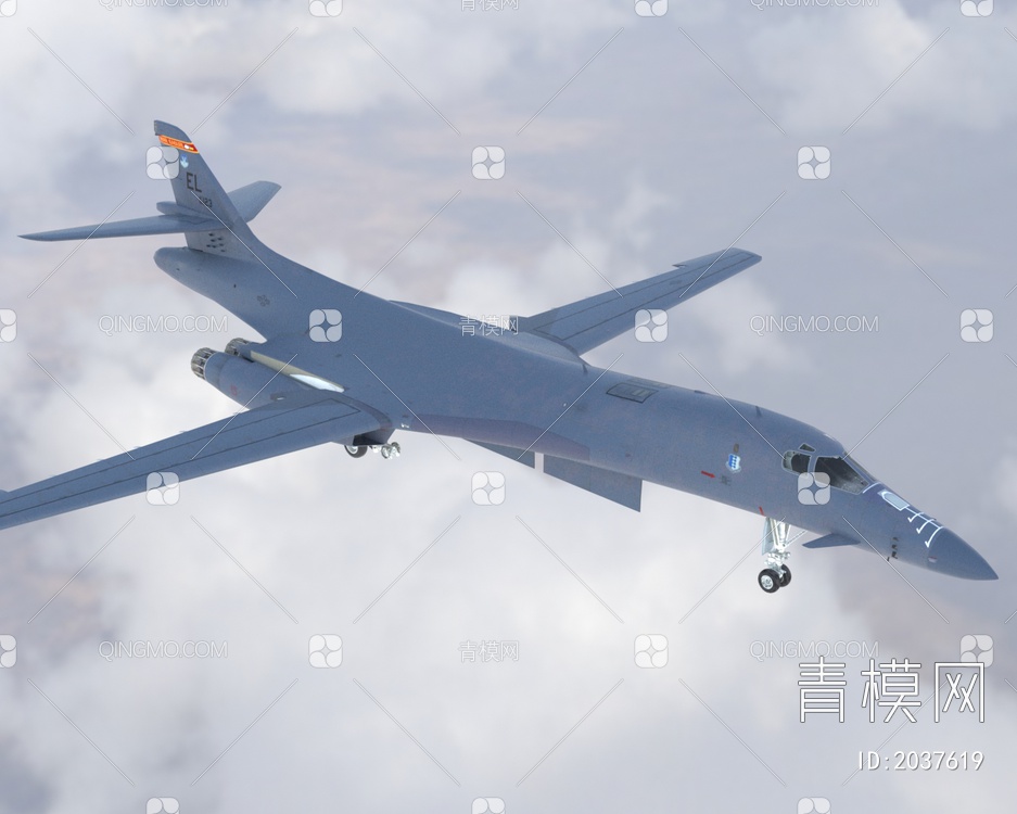 B1轰炸机远程战略轰炸机B1bomber北美航空飞机带内饰驾驶舱3D模型下载【ID:2037619】