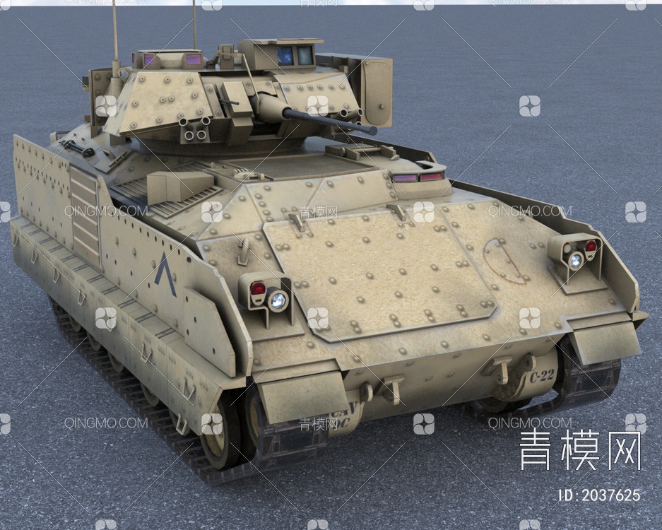 M2A3步兵战车布雷德利战车3D模型下载【ID:2037625】
