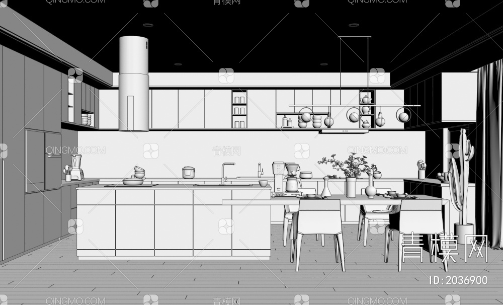 家装 厨房3D模型下载【ID:2036900】