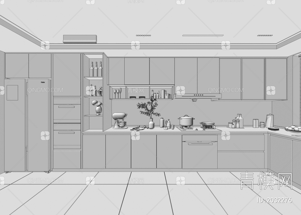 厨房家电 厨房3D模型下载【ID:2032276】