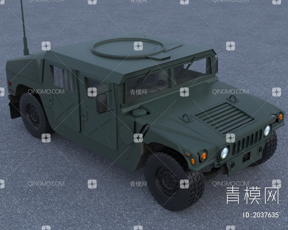 悍马战地车带内饰驾驶舱控制台3D模型下载【ID:2037635】