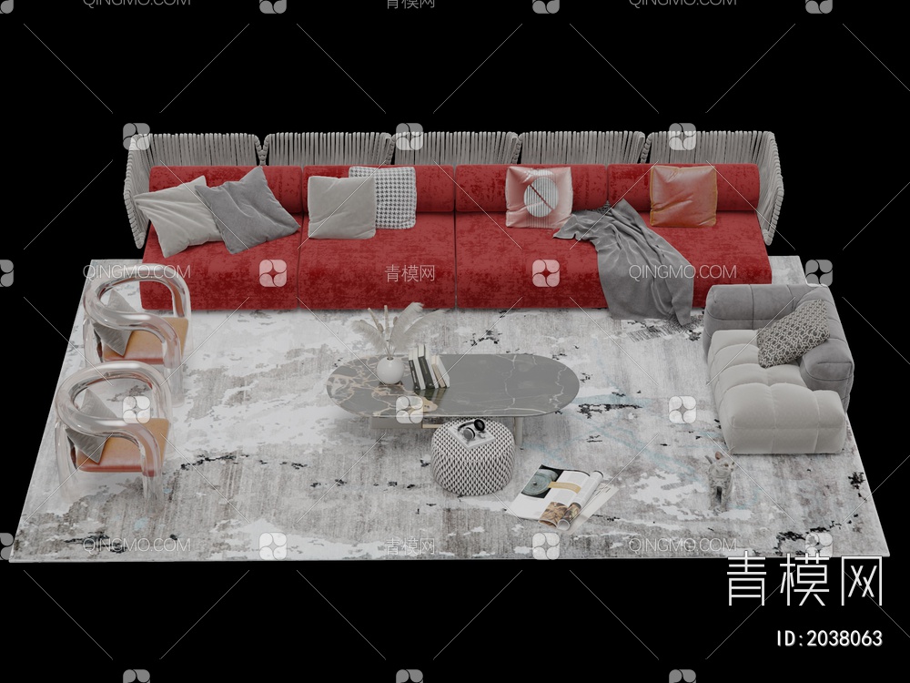 沙发茶几 多人沙发 单人沙发 组合合集3D模型下载【ID:2038063】