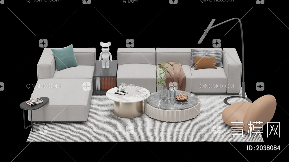 沙发茶几 多人沙发 单人沙发 组合合集3D模型下载【ID:2038084】