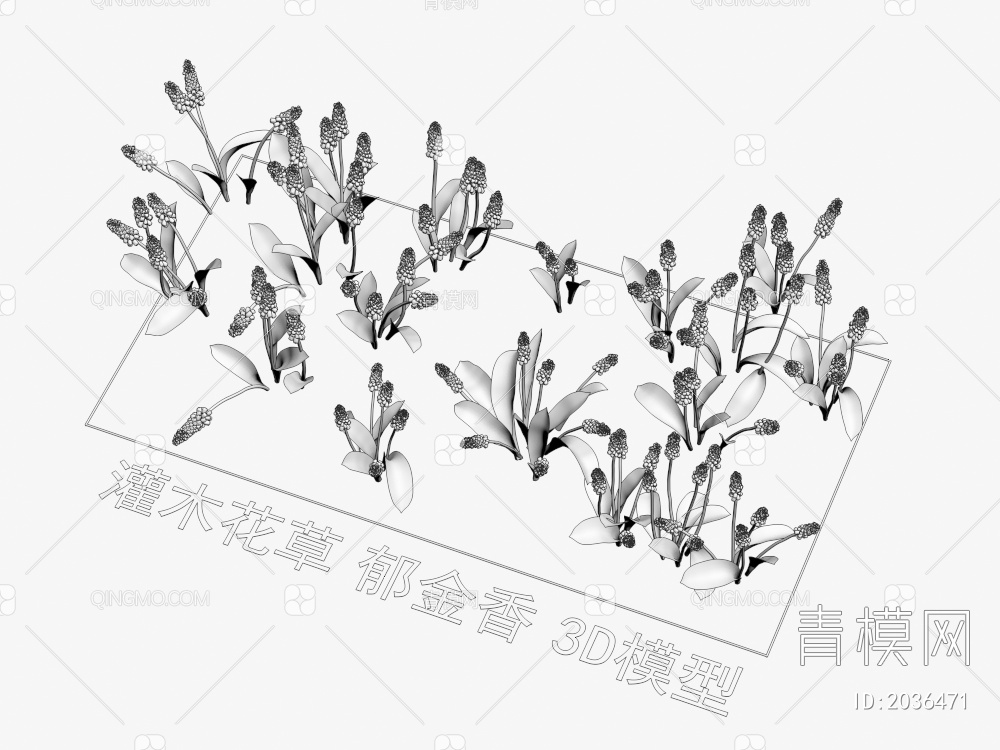 灌木花草 郁金香 植物3D模型下载【ID:2036471】
