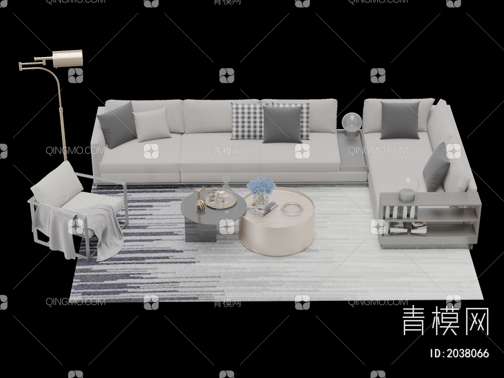 沙发茶几 多人沙发 单人沙发 组合合集3D模型下载【ID:2038066】