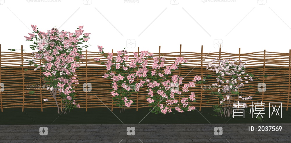 庭园藤蔓花卉植物SU模型下载【ID:2037569】