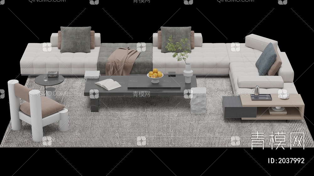 沙发茶几 多人沙发 单人沙发 组合合集3D模型下载【ID:2037992】