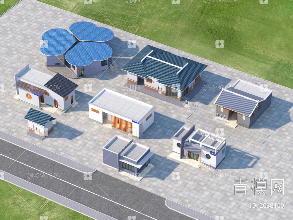 公厕 建筑 效果图3D模型下载【ID:2038150】