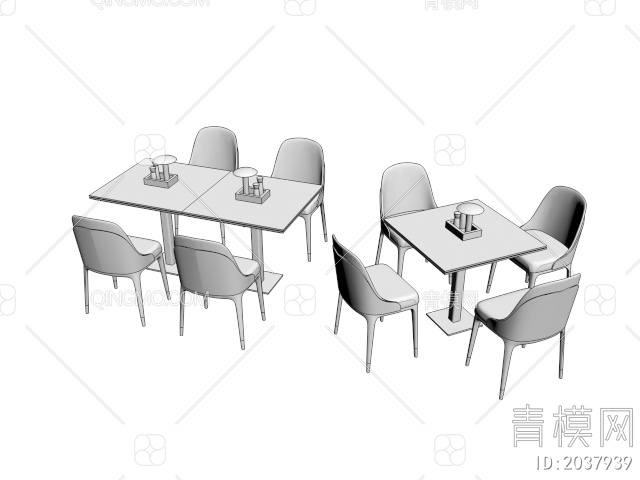 餐桌椅组合3D模型下载【ID:2037939】