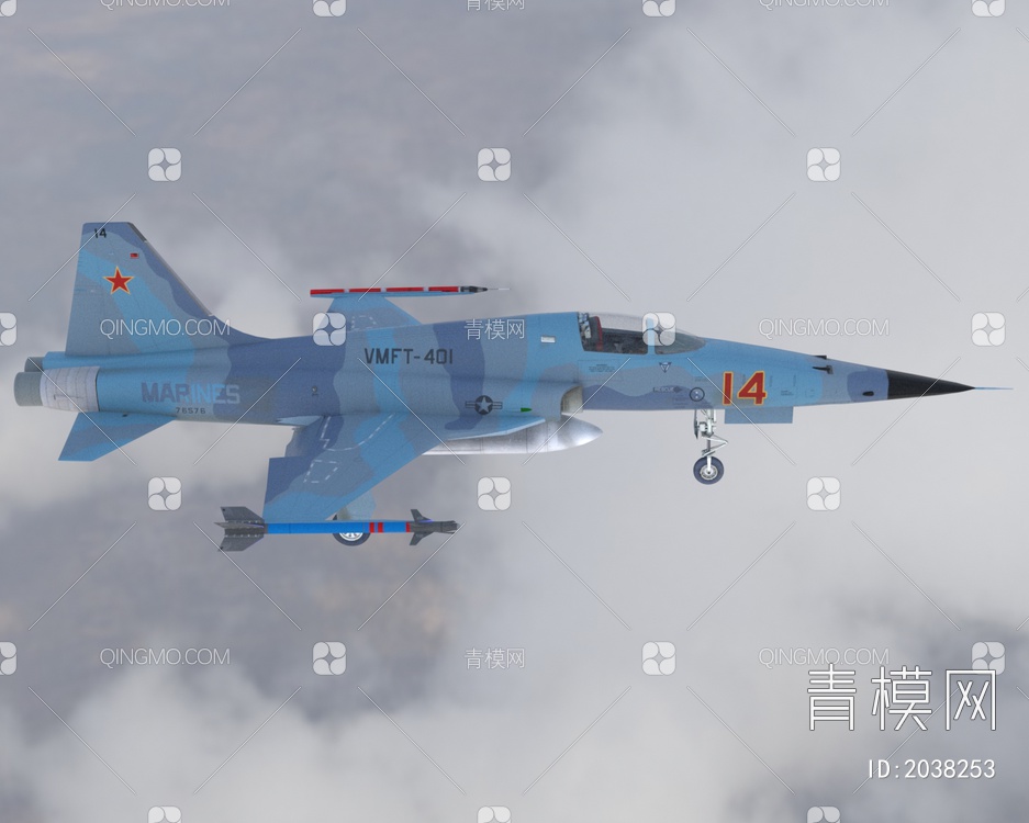 F5战机f5navy虎2轻型战术战斗机带内饰驾驶舱控制台3D模型下载【ID:2038253】