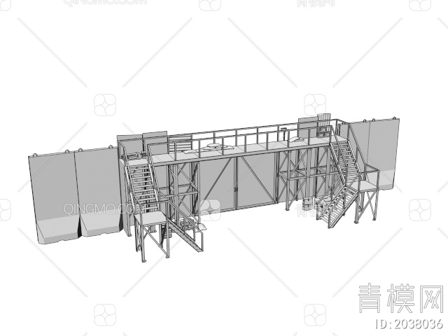 军事设施 哨站3D模型下载【ID:2038036】