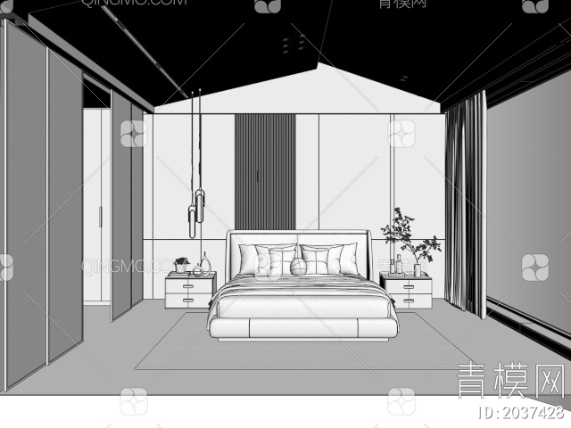 家居卧室3D模型下载【ID:2037428】