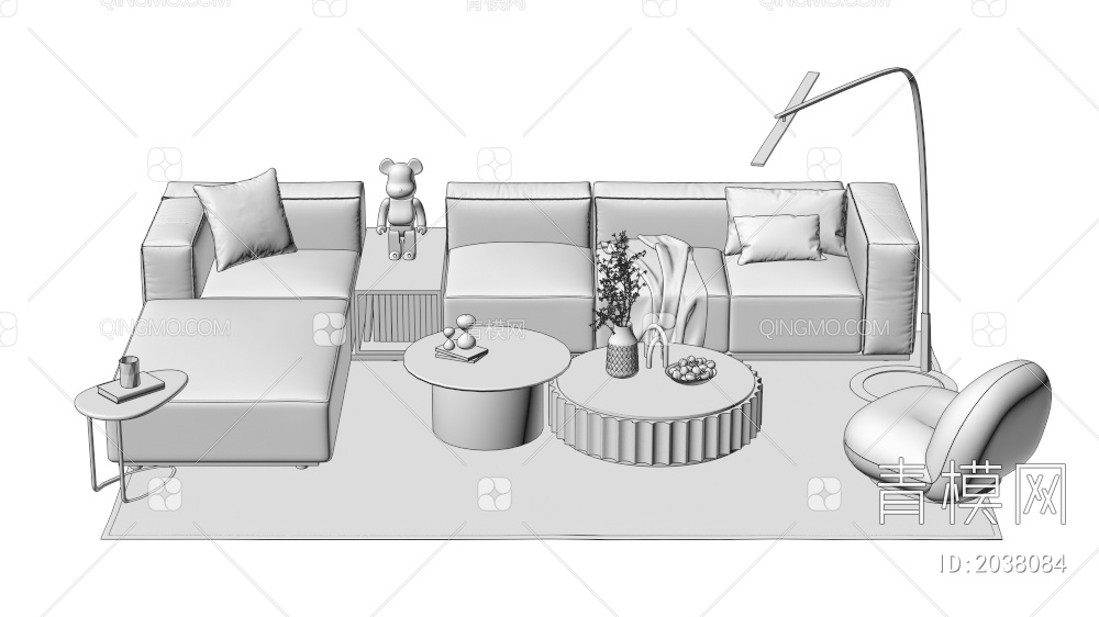 沙发茶几 多人沙发 单人沙发 组合合集3D模型下载【ID:2038084】