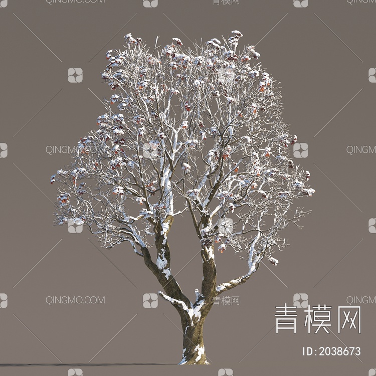 冬天雪树 冬季雪树 雪景树木 雪景植物  景观树木 冰雪树 积雪树 冬季树3D模型下载【ID:2038673】