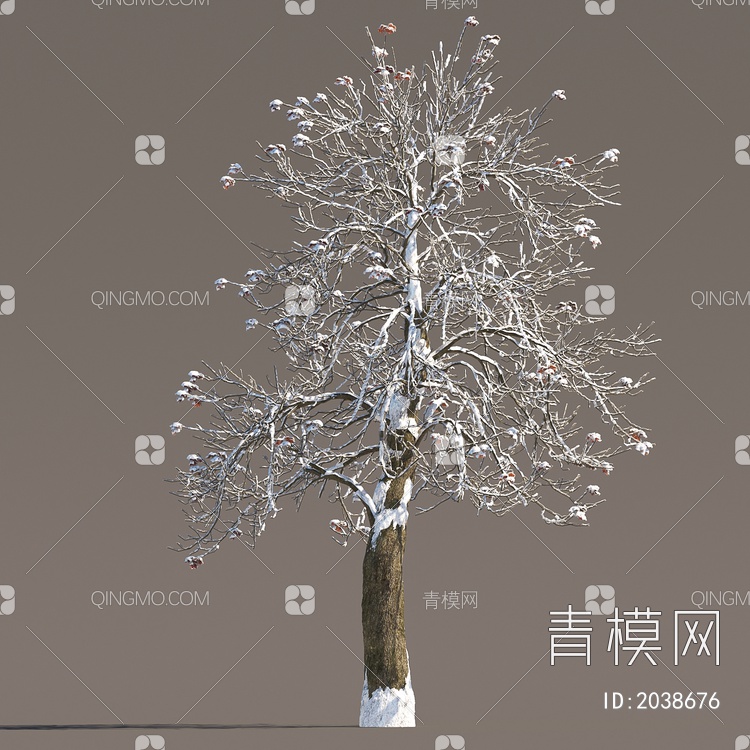冰冻树 雪树 冰雪树 积雪树 冬季树 雪景松树 景观树3D模型下载【ID:2038676】