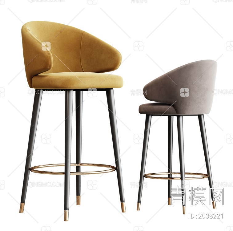 吧椅 吧台椅 吧凳3D模型下载【ID:2038221】