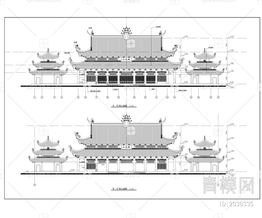 寺庙CAD施工图【ID:2038335】