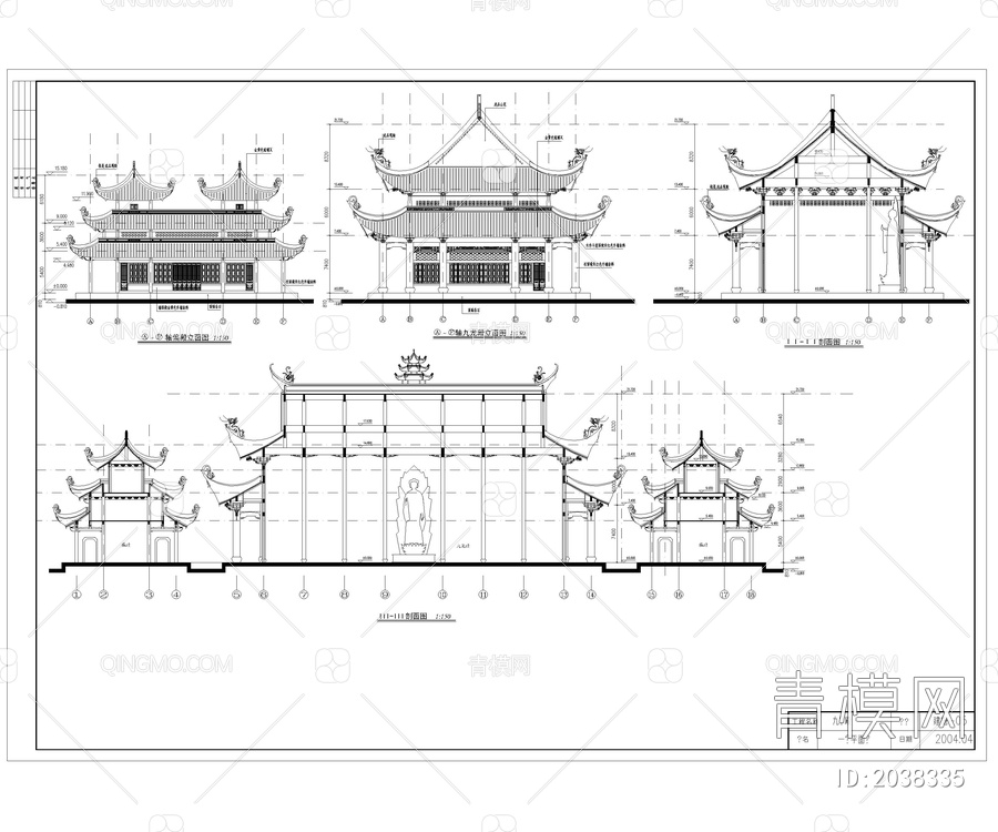 寺庙CAD施工图【ID:2038335】