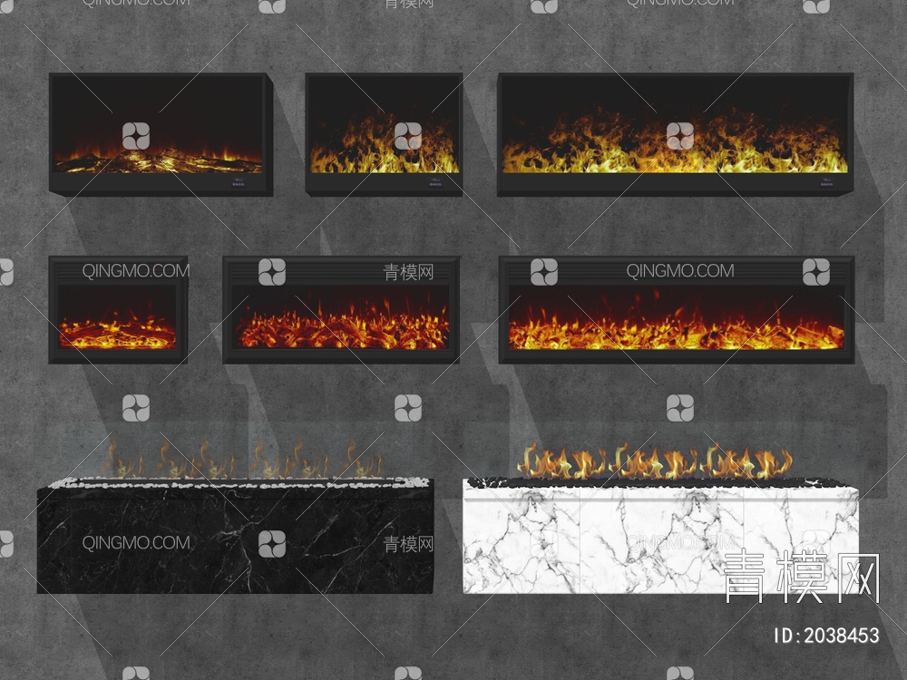装饰壁炉组合SU模型下载【ID:2038453】
