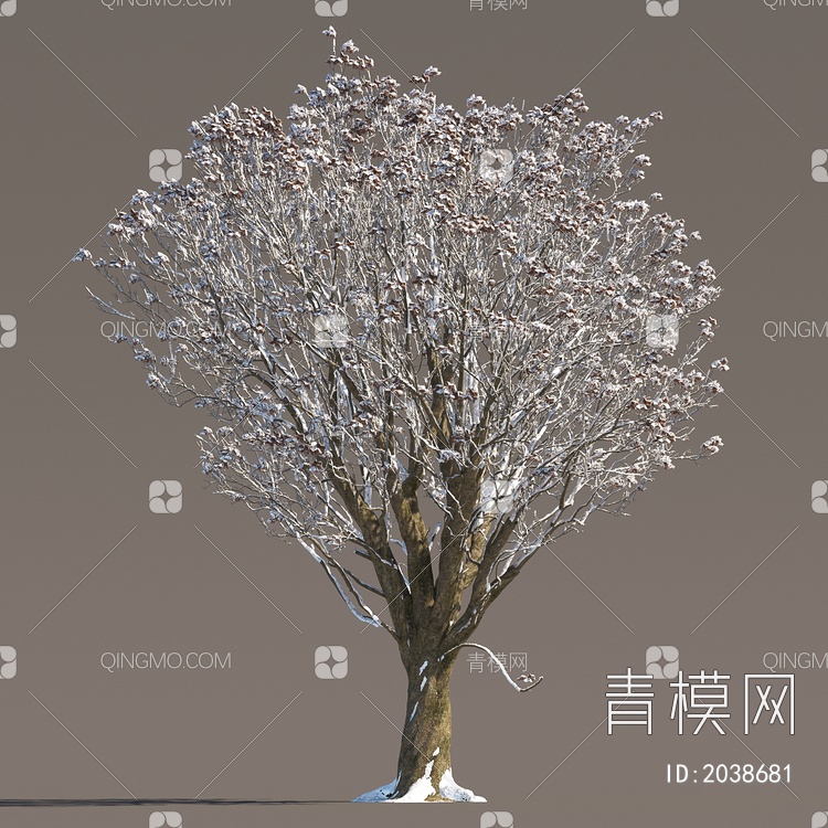冬季雪景植物 雪树 雪景树木 景观树木 冰雪树 积雪树 冬季树3D模型下载【ID:2038681】