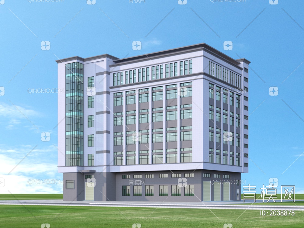 厂区 宿舍 厂房 办公楼 建筑 效果图3D模型下载【ID:2038875】