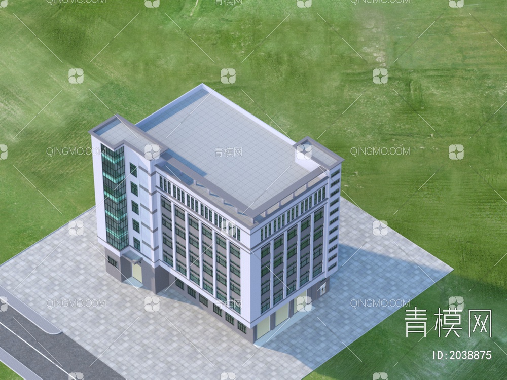 厂区 宿舍 厂房 办公楼 建筑 效果图3D模型下载【ID:2038875】