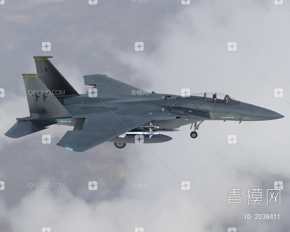 F15战斗机喷气式战斗机美利坚之鹰飞机带驾驶舱控制台3D模型下载【ID:2038411】