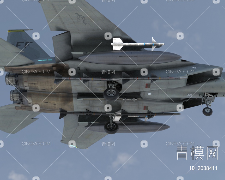 F15战斗机喷气式战斗机美利坚之鹰飞机带驾驶舱控制台3D模型下载【ID:2038411】
