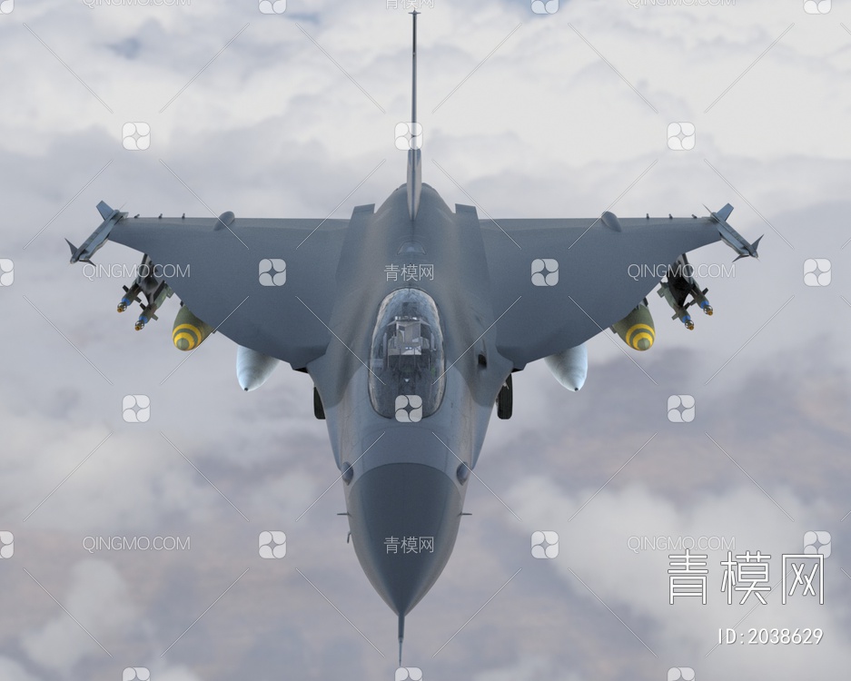 F16战斗机5喷气式多用途战斗机战隼带驾驶室控制台3D模型下载【ID:2038629】