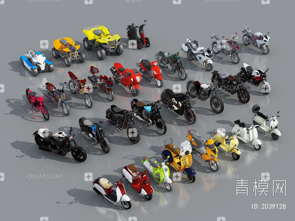 摩托车3D模型下载【ID:2039128】
