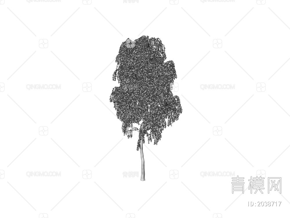 庭院树 稀疏树 景观树 行道树 灌木 绿植 植物 乔木 常绿树 大树3D模型下载【ID:2038717】