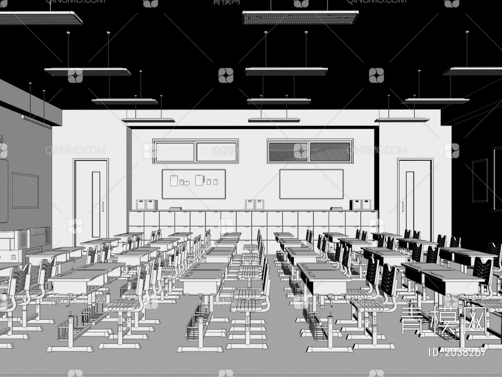 学校教室3D模型下载【ID:2038267】